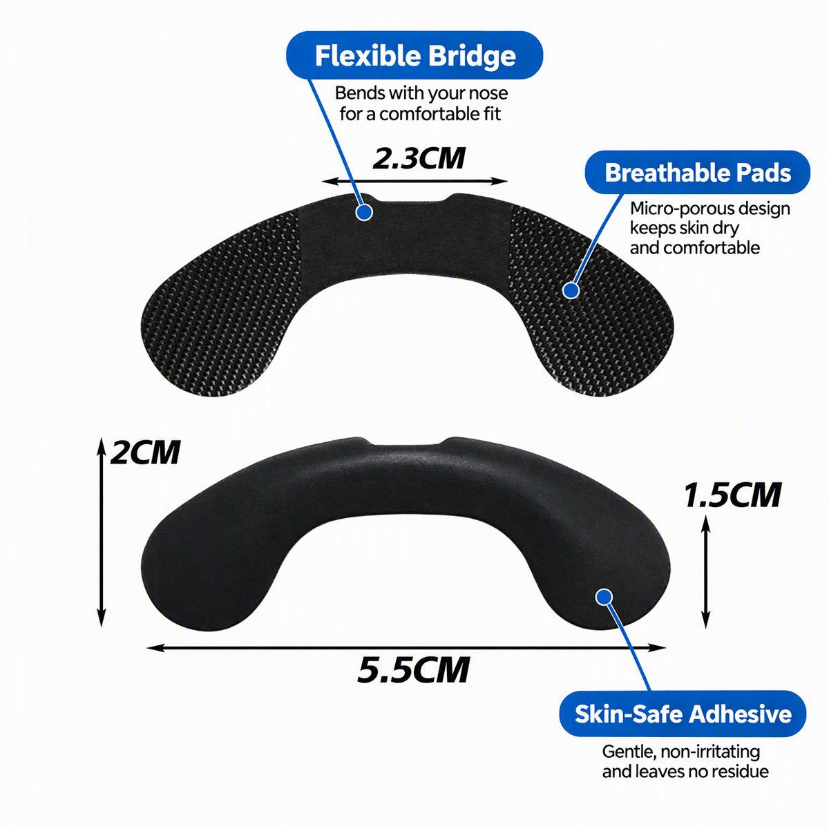 Stop Snoring & Breathe Freely | Skin Safe Velcro Nose Dilator Clip for Night Congestion Relief
