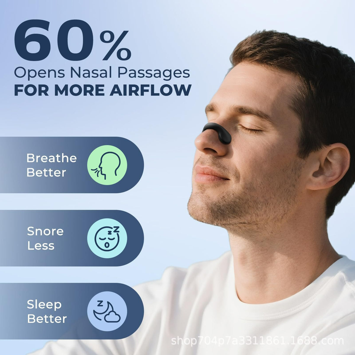 Stop Snoring & Breathe Freely | Skin Safe Velcro Nose Dilator Clip for Night Congestion Relief
