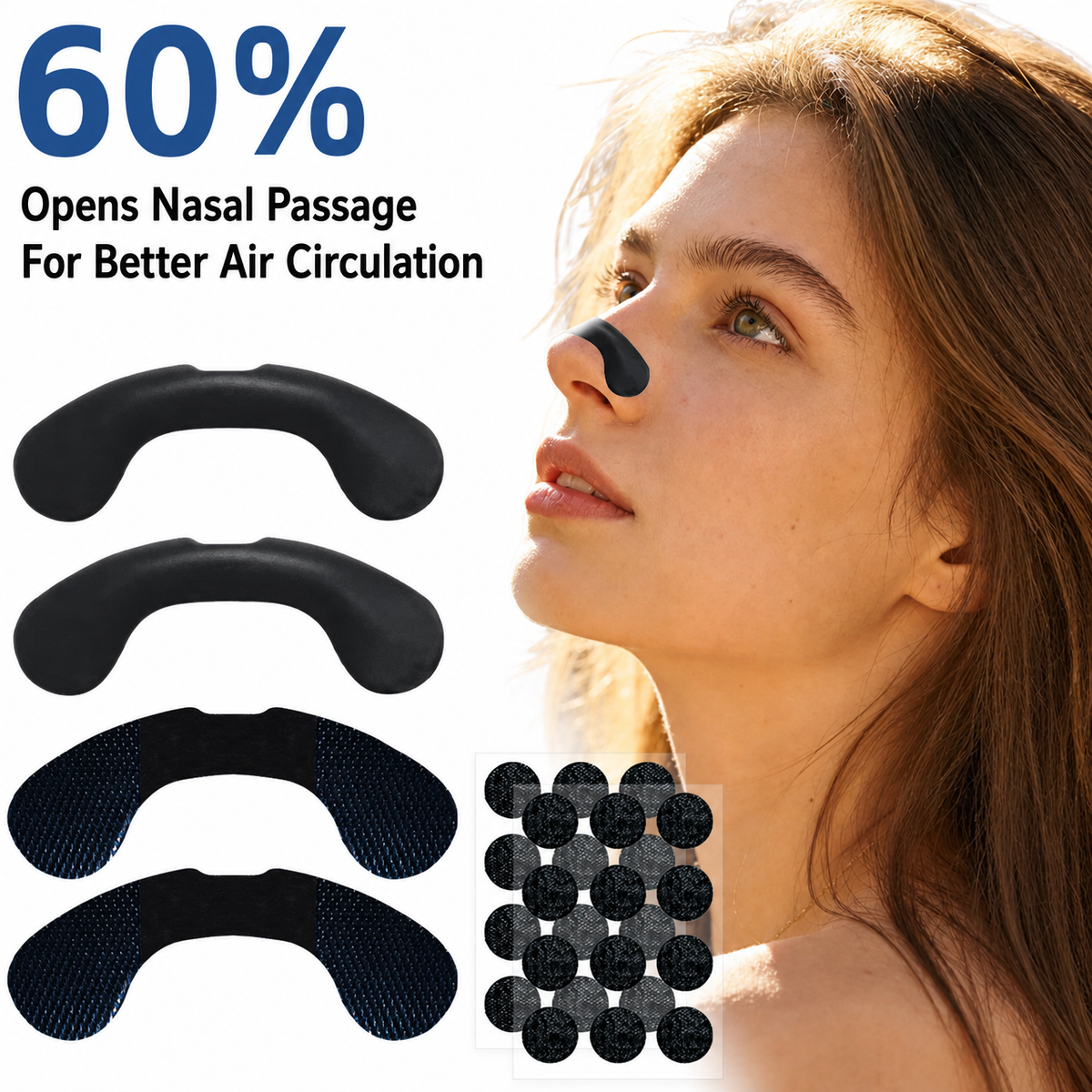 Stop Snoring & Breathe Freely | Skin Safe Velcro Nose Dilator Clip for Night Congestion Relief