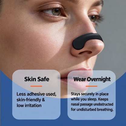 Stop Snoring & Breathe Freely | Skin Safe Velcro Nose Dilator Clip for Night Congestion Relief