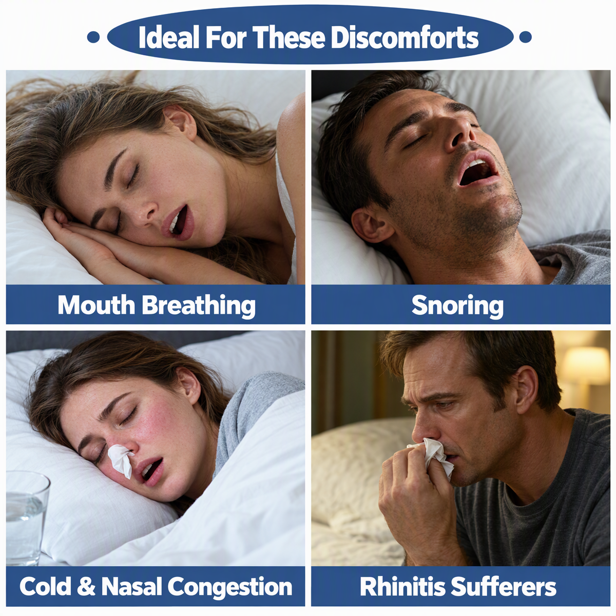 Stop Snoring & Breathe Freely | Skin Safe Velcro Nose Dilator Clip for Night Congestion Relief