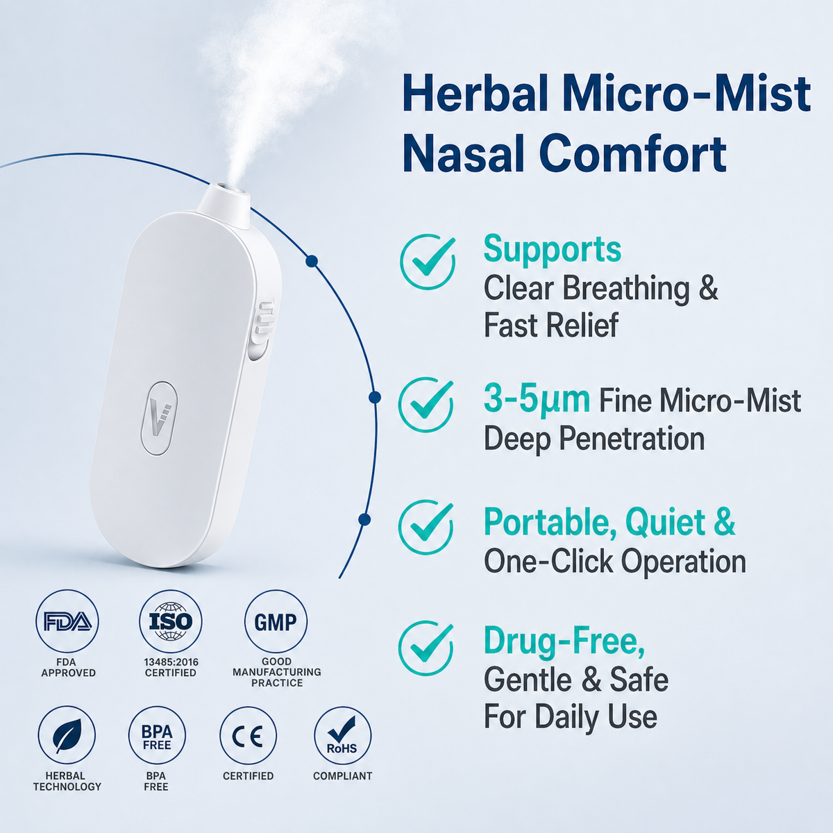 VERIXYLE® Herbal Nasal Portable Micro-Mist Device