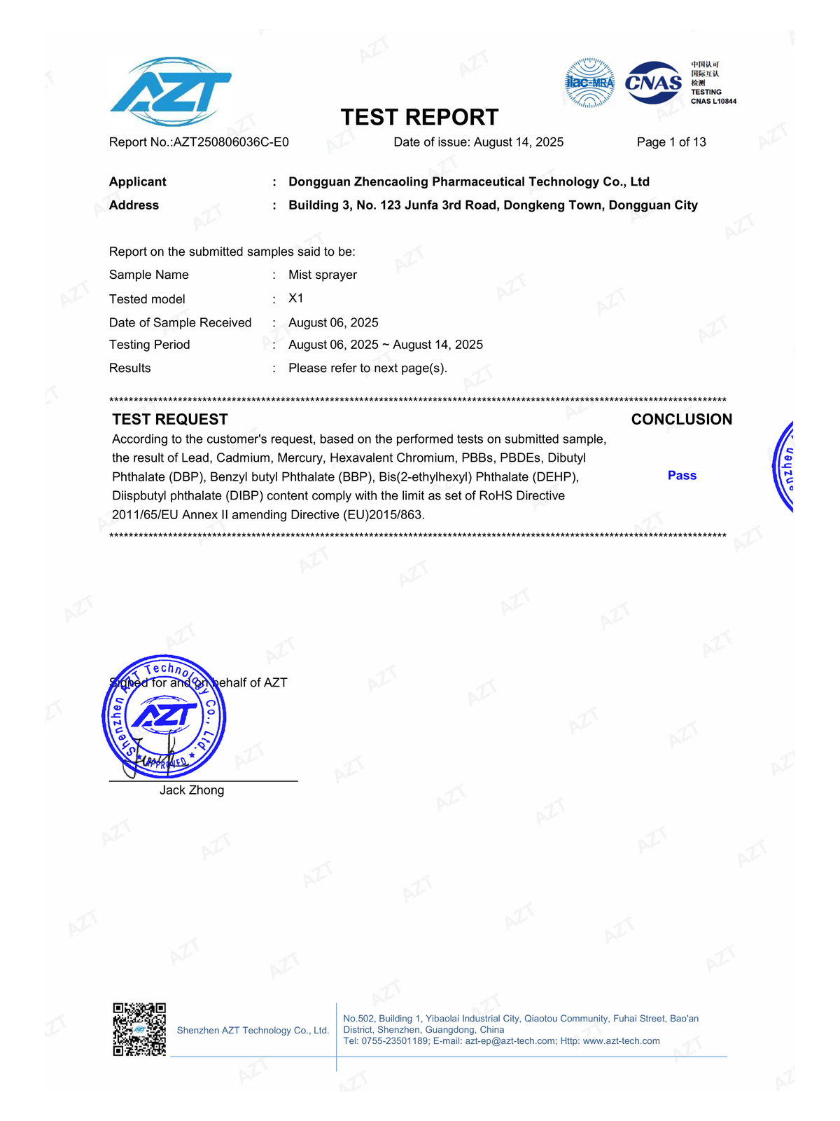 Restricted Substance Compliance